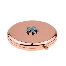 Rose Gold Handbag Mirror with Forget me Not Design